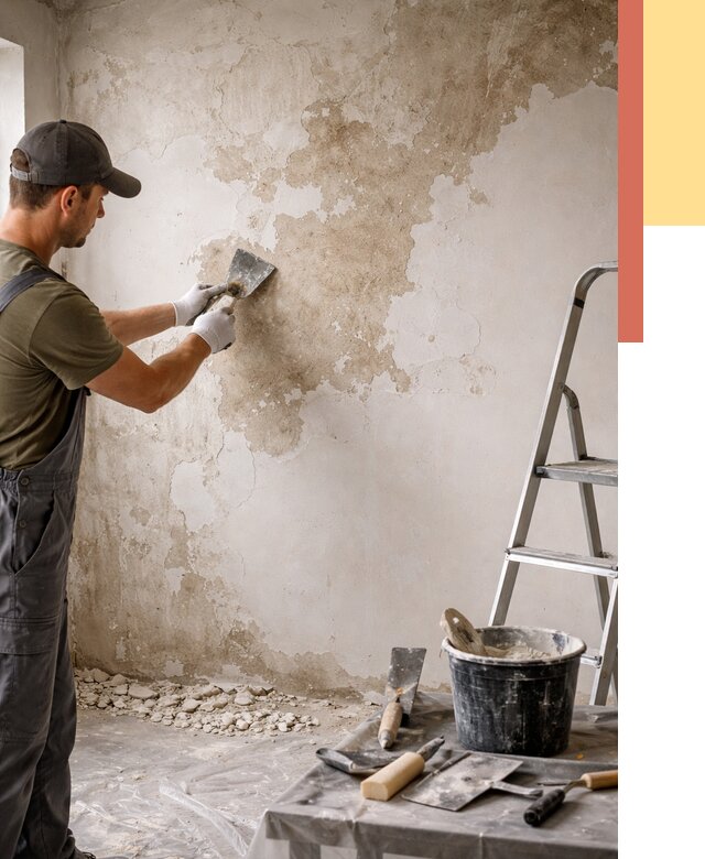 Снятие старой шпаклевки в Сафоново от 1896 руб. — быстро и недорого | ОТДЕЛОЧНИК-Сфн