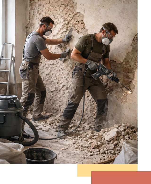 Демонтаж штукатурки со стен в Сафоново быстро и аккуратно