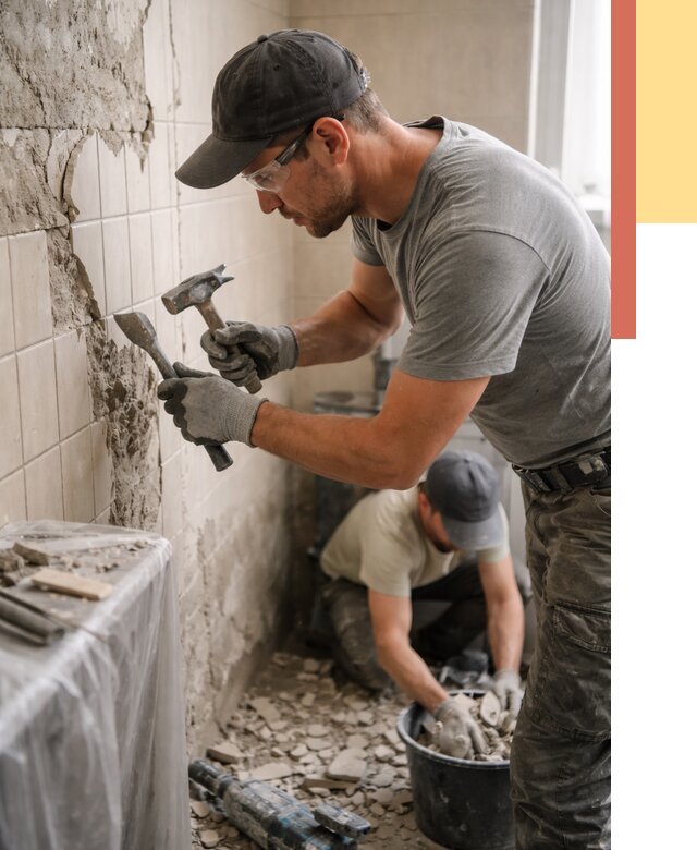 Демонтаж плитки со стен в Сафоново от 871 руб. — быстро и недорого | ОТДЕЛОЧНИК-Сфн