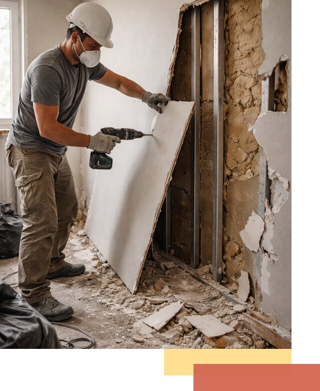 Демонтаж гипсокартона со стен в Сафоново качественно и быстро