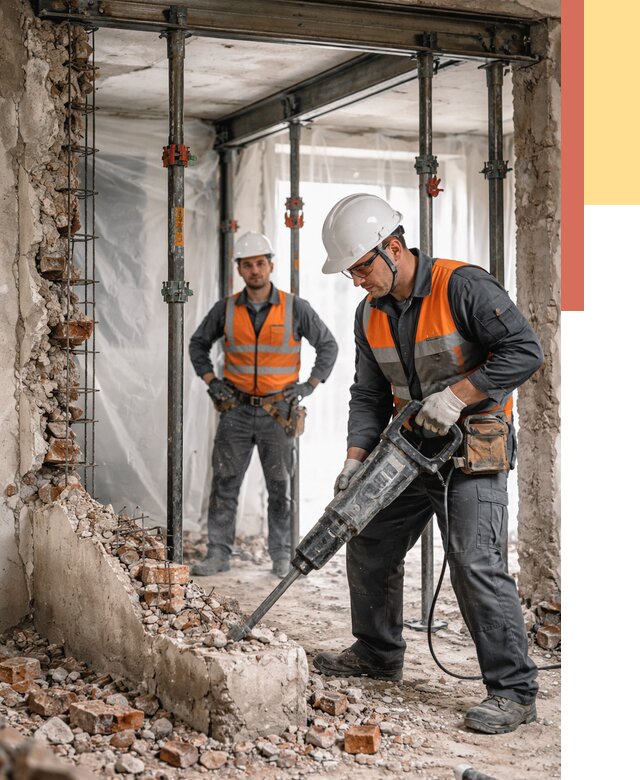 Снос несущих стен в Сафоново от 10504 руб. — демонтаж несущей стены под ключ | ОТДЕЛОЧНИК-Сфн