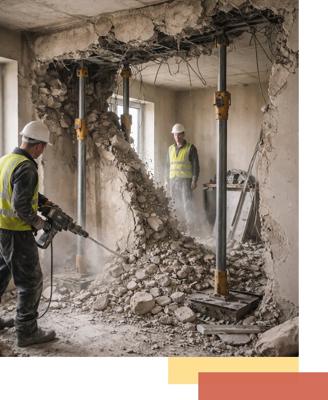 Снос несущих стен в Сафоново с гарантией безопасности и качества