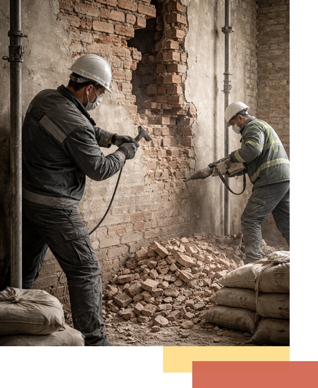 Демонтаж кирпичных стен в Сафоново быстро и безопасно