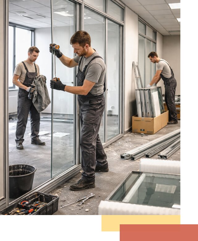 Демонтаж стеклянных перегородок в Сафоново быстро и безопасно