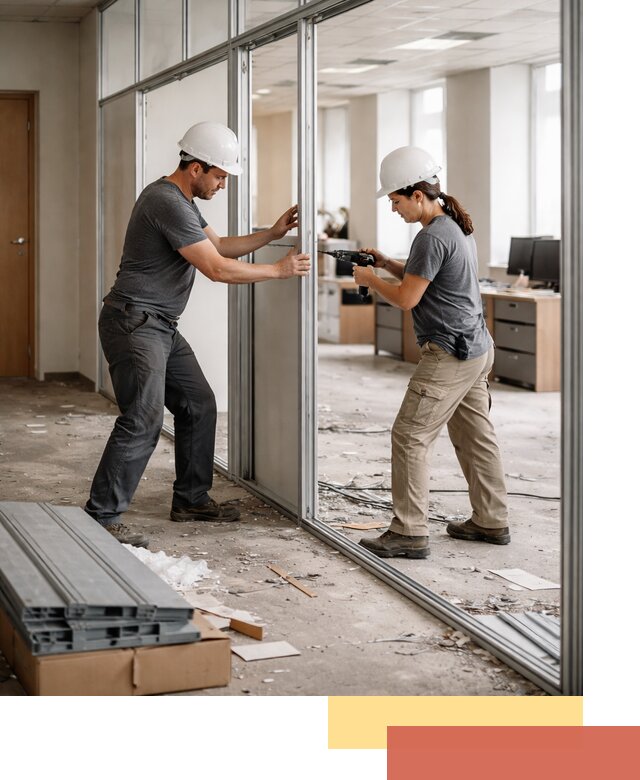 Демонтаж алюминиевых перегородок в Сафоново быстро и аккуратно