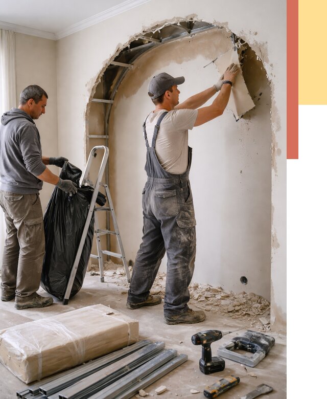 Демонтаж арки из гипсокартона в Сафоново от 3587 руб. — услуги под ключ | ОТДЕЛОЧНИК-Сфн