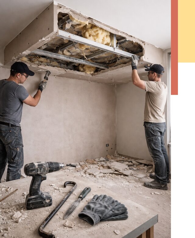 Демонтаж короба из гипсокартона в Сафоново от 1558 руб. — быстро и недорого | ОТДЕЛОЧНИК-Сфн