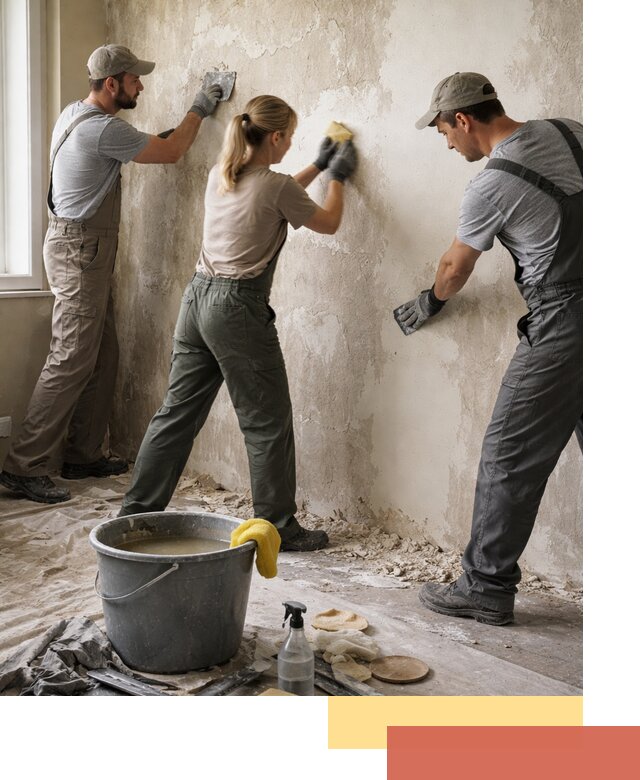 Очистка стен от клея и грунтовки в Сафоново качественно и быстро