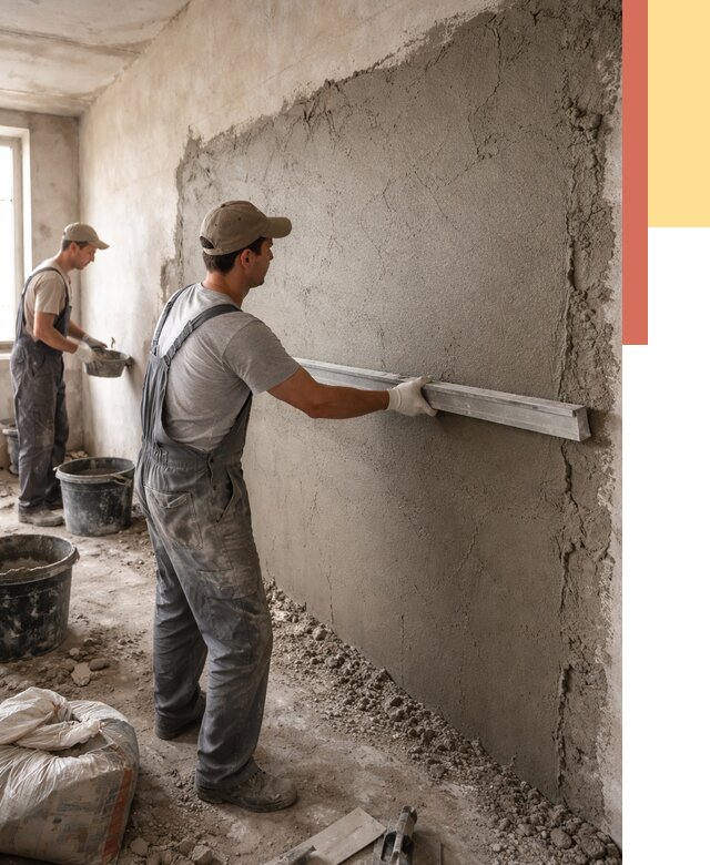 Цементная штукатурка стен в Сафоново от 4612 руб/м2 — быстро и недорого | ОТДЕЛОЧНИК-Сфн