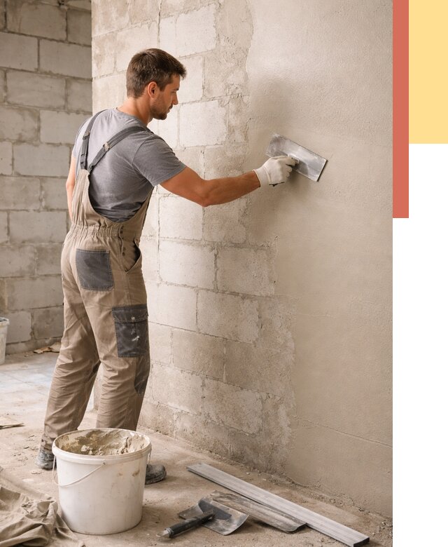 Штукатурка стен из газобетона в Сафоново от 2152 руб./м2 — быстро и недорого | ОТДЕЛОЧНИК-Сфн