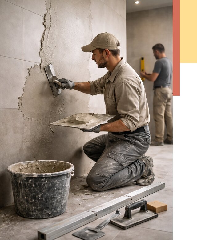 Штукатурка стен в ванной в Сафоново от 4612 руб./м² — выравнивание под ключ | ОТДЕЛОЧНИК-Сфн