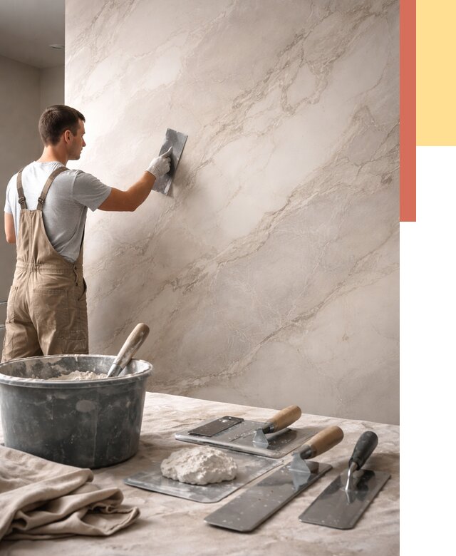 Декоративная штукатурка под мрамор в Сафоново от 2869 руб./м² — быстро и недорого | ОТДЕЛОЧНИК-Сфн