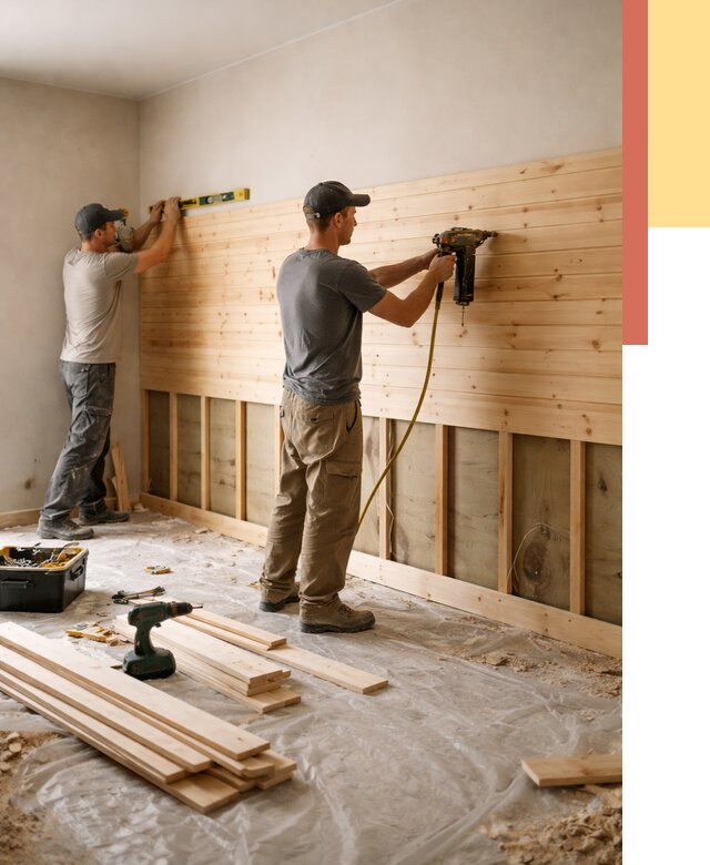 Монтаж деревянной вагонки на стены в Сафоново от 7686 руб. | Услуги монтажа вагонки | ОТДЕЛОЧНИК-Сфн