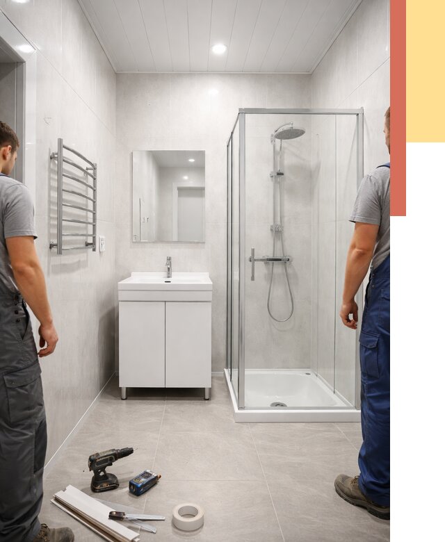 Отделка ванной комнаты панелями ПВХ в Сафоново от 4612 руб. за м2 | ОТДЕЛОЧНИК-Сфн