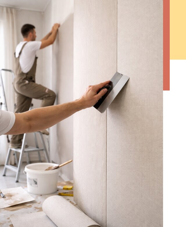 Поклейка текстильных обоев в Сафоново от 4612 руб. под ключ | ОТДЕЛОЧНИК-Сфн