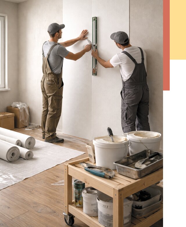 Поклейка стеклообоев в Сафоново от 6661 руб. за м2 — быстро и недорого | ОТДЕЛОЧНИК-Сфн