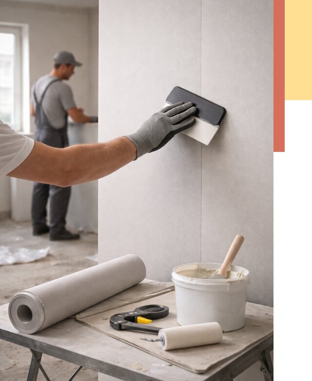 Поклейка обоев под покраску в Сафоново от 3587 руб. за м2 | ОТДЕЛОЧНИК-Сфн