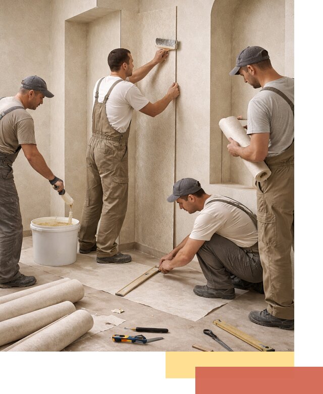 Поклейка обоев на сложные стены и неровные поверхности в Сафоново