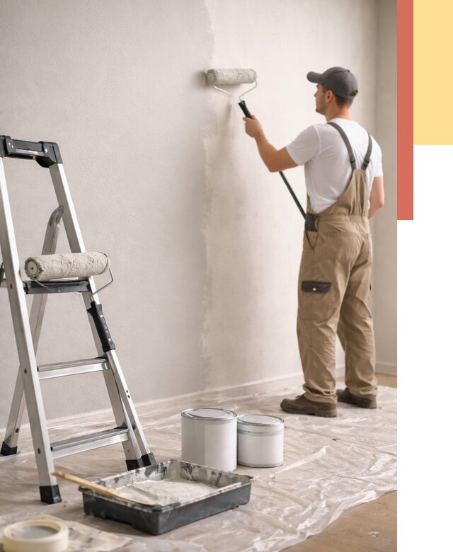 Покраска стен латексной краской в Сафоново от 4612 руб. за м2 | ОТДЕЛОЧНИК-Сфн