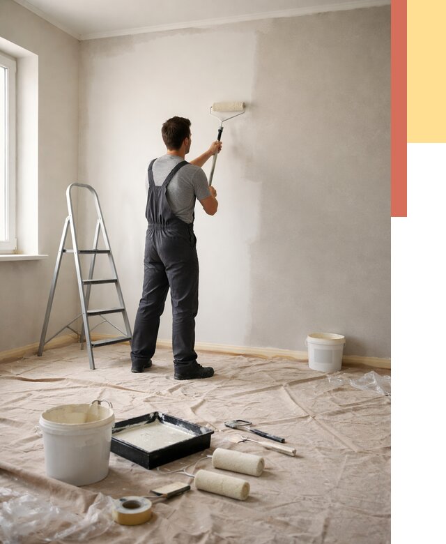 Покраска стен моющейся краской в Сафоново от 359 руб./м² — быстро и недорого | ОТДЕЛОЧНИК-Сфн