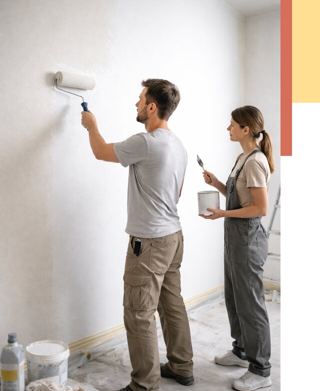 Окраска стен по стеклохолсту в Сафоново от 4612 руб/м² под ключ | ОТДЕЛОЧНИК-Сфн