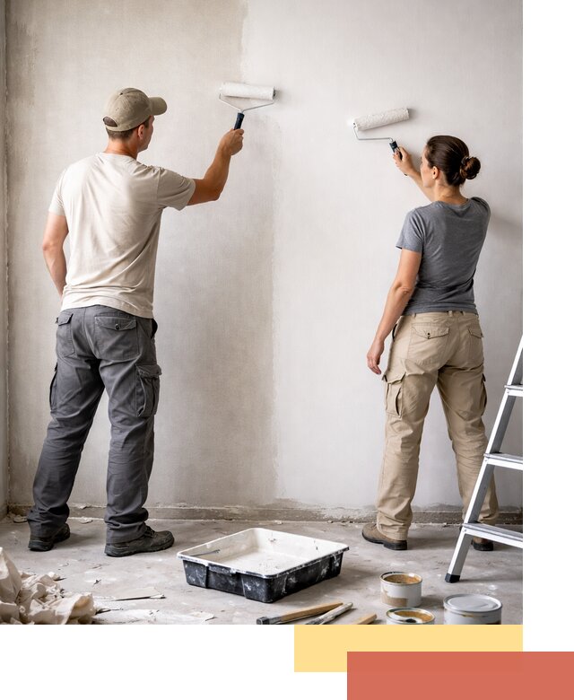 Окраска стен по стеклохолсту в Сафоново качественно и долговечно