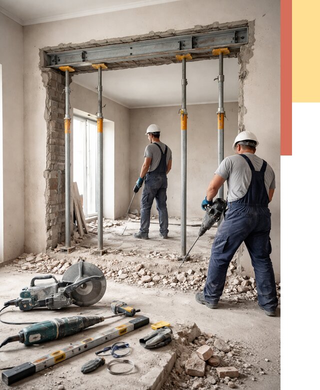 Прорезка проема в стене в Сафоново от 4612 руб. — быстро и недорого | ОТДЕЛОЧНИК-Сфн