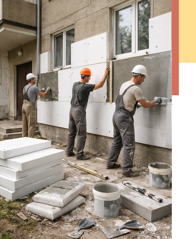 Утепление стен пенопластом в Сафоново от 1793 руб. — недорого и под ключ | ОТДЕЛОЧНИК-Сфн