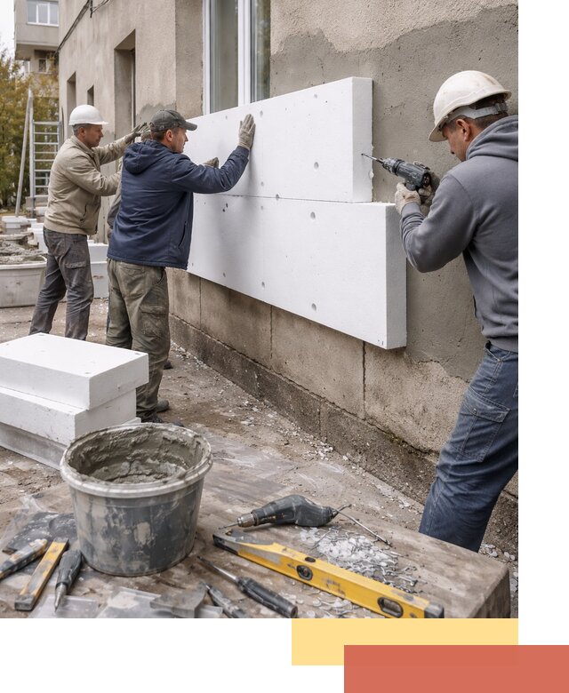 Утепление наружных стен пенопластом в Сафоново