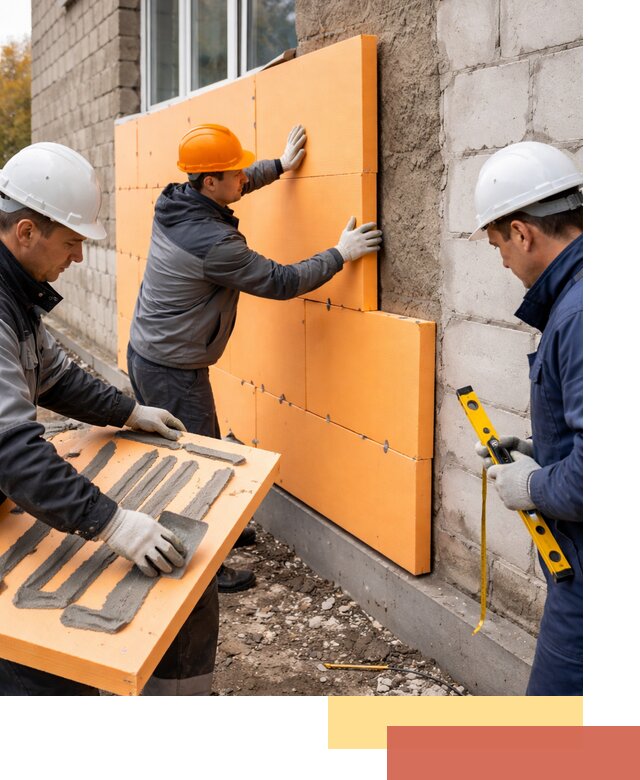 Утепление фасада пеноплексом под ключ в Сафоново