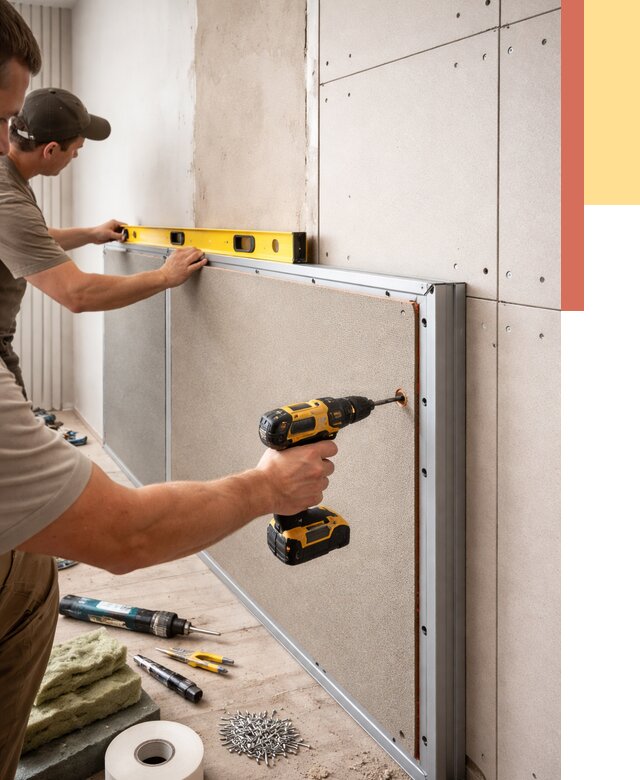 Шумоизоляция стен панелями ЗИПС в Сафоново от 2255 руб./м² под ключ | ОТДЕЛОЧНИК-Сфн