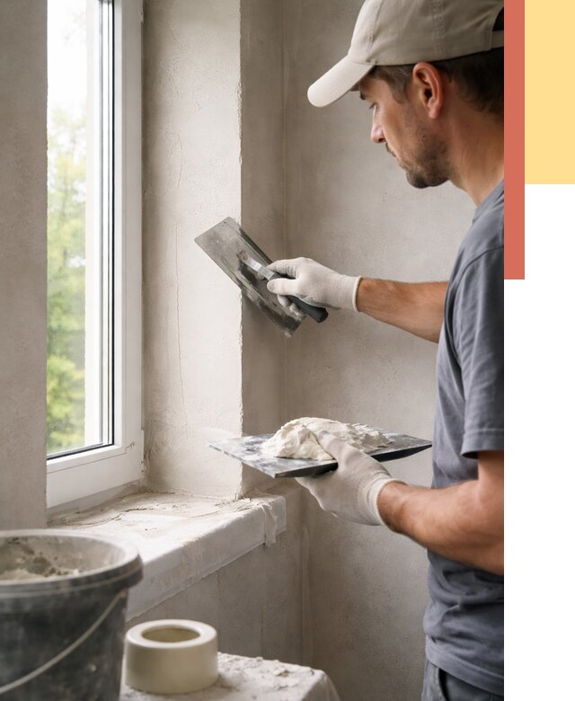 Штукатурка откосов в Сафоново от 4612 руб/м² — услуги и выравнивание под ключ | ОТДЕЛОЧНИК-Сфн