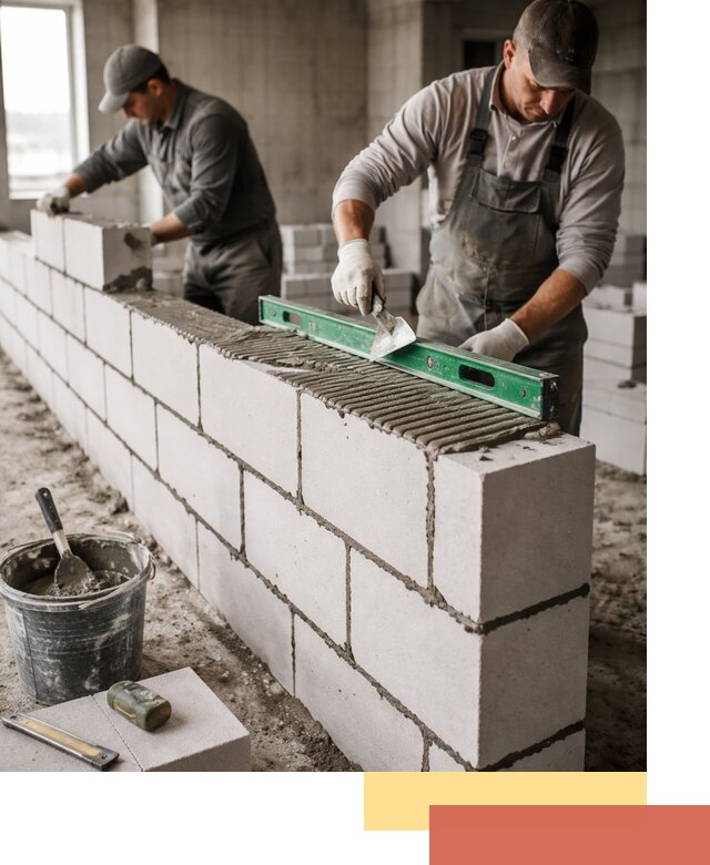 Кладка перегородок из газобетона в Сафоново быстро и качественно