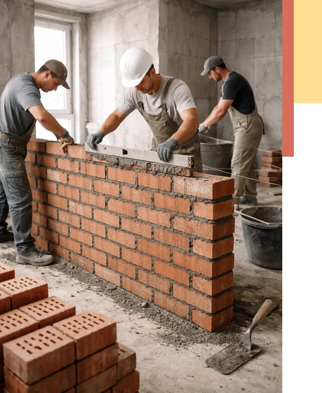 Кладка перегородок из кирпича в Сафоново от 3587 руб. за м² | ОТДЕЛОЧНИК-Сфн