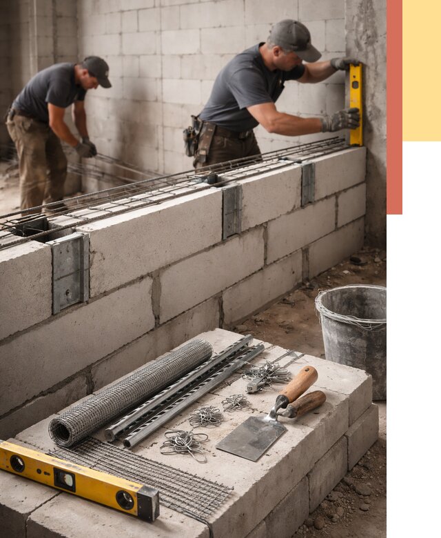 Армирование кладки перегородок в Сафоново от 769 руб. под ключ | ОТДЕЛОЧНИК-Сфн