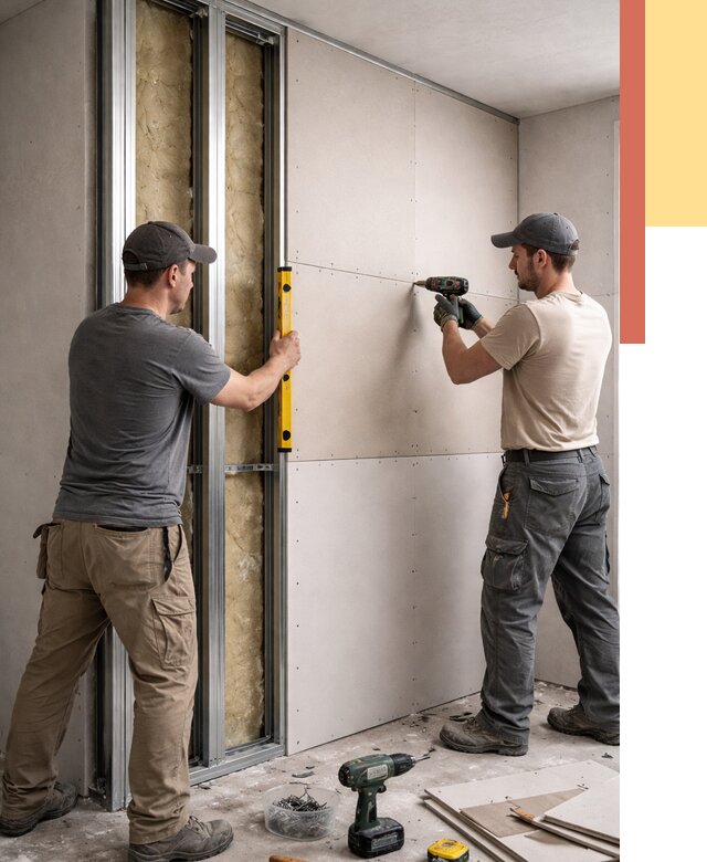 Монтаж двухслойной перегородки из гипсокартона в Сафоново от 1486 руб. | ОТДЕЛОЧНИК-Сфн