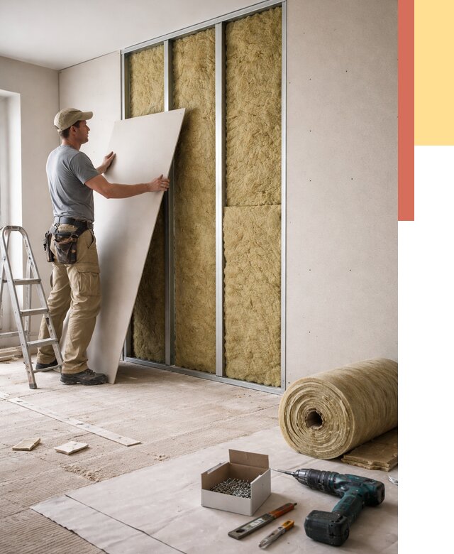 Перегородка из гипсокартона с шумоизоляцией в Сафоново от 3197 руб. | ОТДЕЛОЧНИК-Сфн