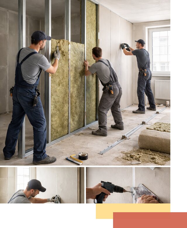 Перегородка из гипсокартона с шумоизоляцией в Сафоново — монтаж под ключ