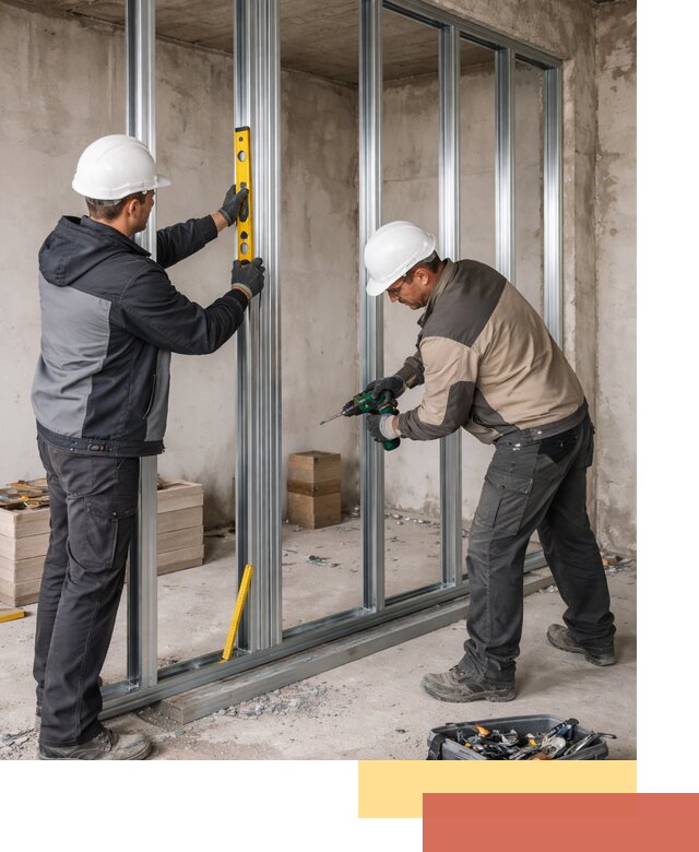 Монтаж каркаса перегородки из профиля в Сафоново