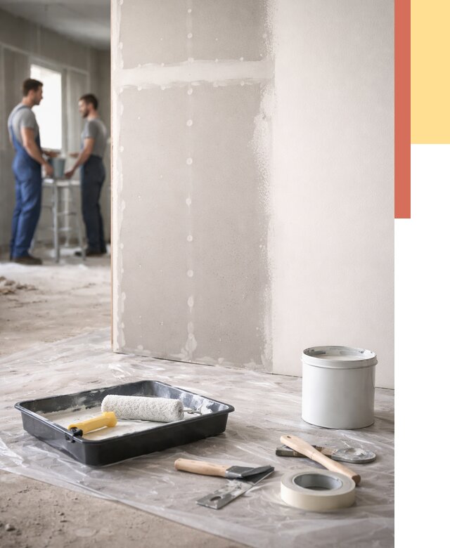 Покраска перегородок из гипсокартона в Сафоново от 4612 руб. под ключ | ОТДЕЛОЧНИК-Сфн