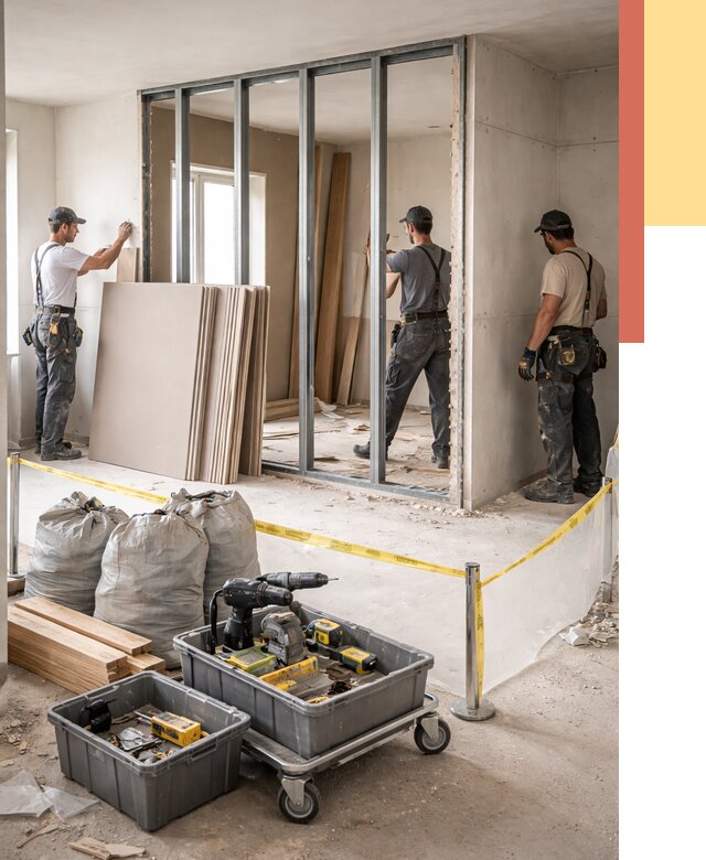 Перенос гипсокартонной перегородки в Сафоново под ключ от 4612 руб. | Демонтаж и монтаж – ОТДЕЛОЧНИК-Сфн