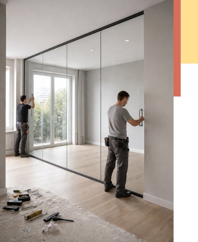 Изготовление стеклянных перегородок в Сафоново от 12656 руб. под ключ | ОТДЕЛОЧНИК-Сфн