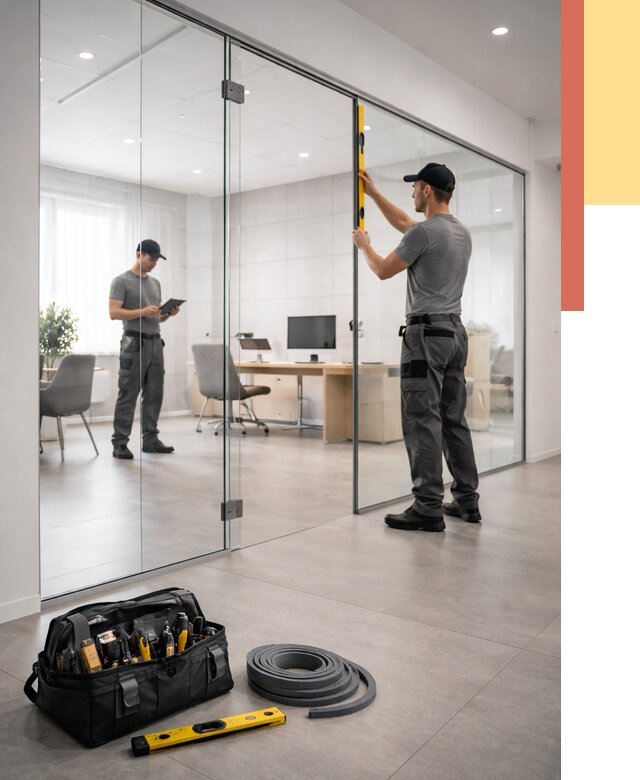 Цельностеклянные перегородки под ключ в Сафоново от 9736 руб. — монтаж и цены | ОТДЕЛОЧНИК-Сфн