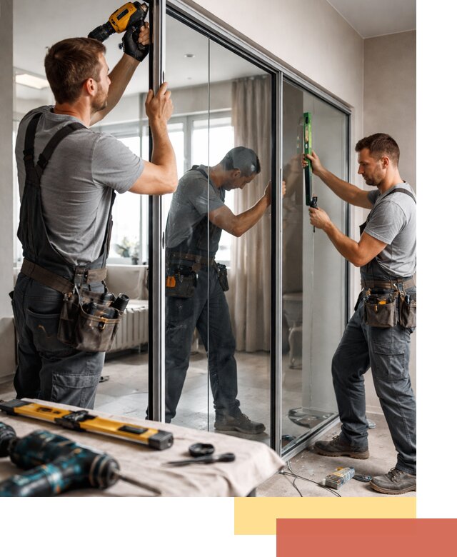 Каркасные стеклянные перегородки под ключ в Сафоново