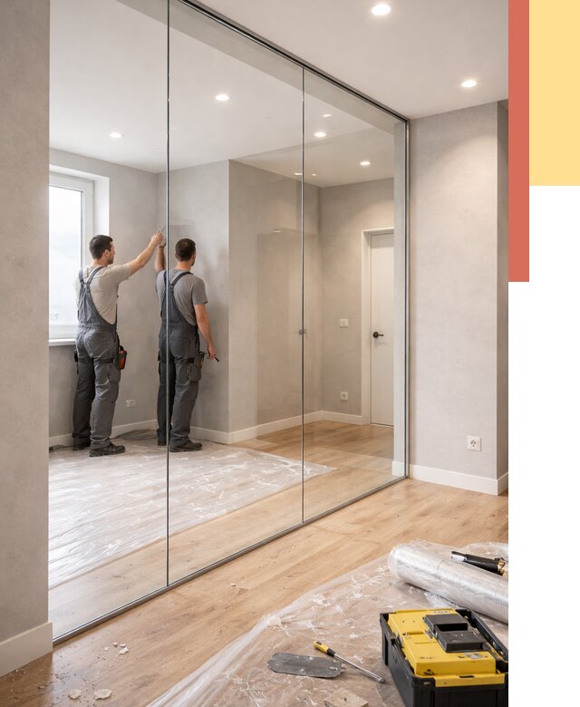 Безрамные стеклянные перегородки в Сафоново — монтаж от 9736 руб. | ОТДЕЛОЧНИК-Сфн