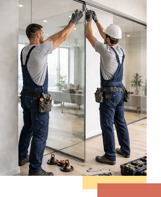 Безрамные стеклянные перегородки под ключ в Сафоново