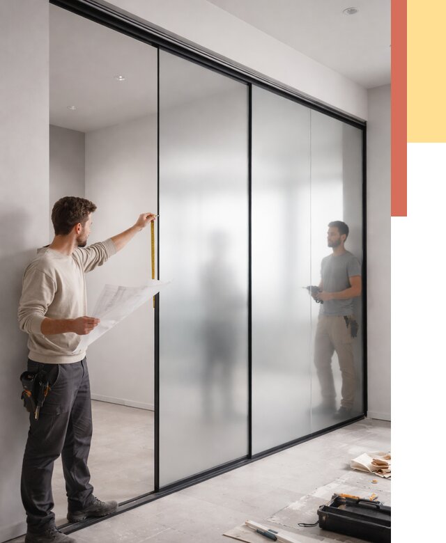 Матовые стеклянные перегородки в Сафоново от 8711 руб. — монтаж и установка | ОТДЕЛОЧНИК-Сфн