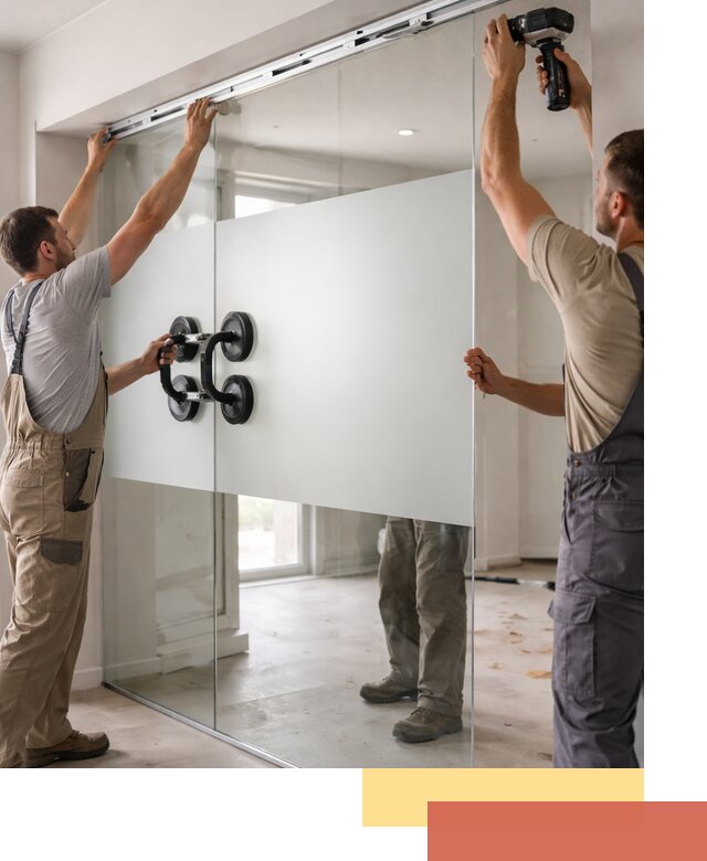 Матовые стеклянные перегородки под ключ в Сафоново