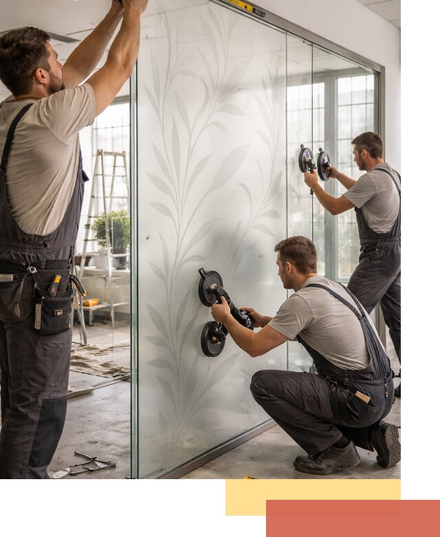 Стеклянные перегородки с рисунком на заказ в Сафоново