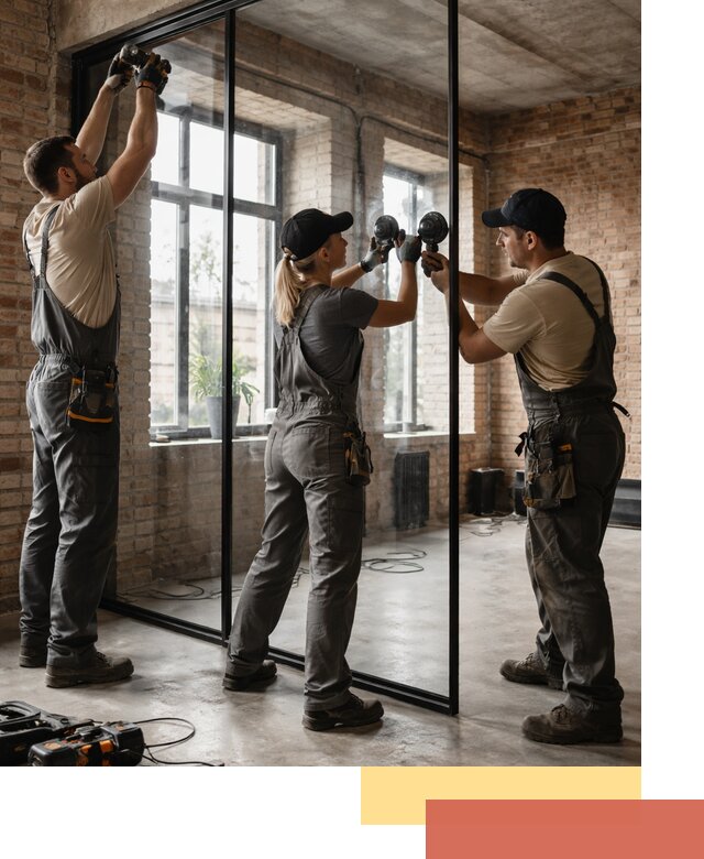 Стеклянные перегородки лофт — изготовление и монтаж в Сафоново